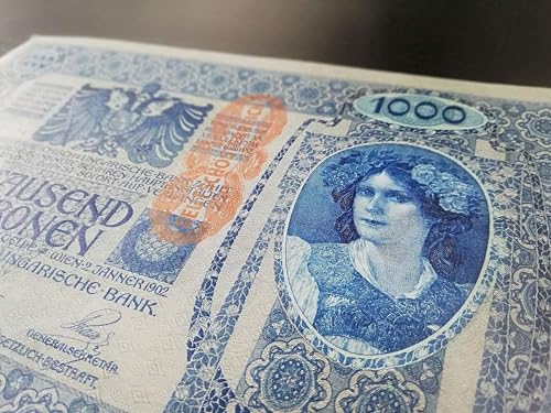 IMPACTO COLECCIONABLES World Paper Money: 9 Languages Banknote Issued by The Austro-Hungarian Empire 1902 - Collection with Old Banknotes and Complete Your Album Certificate of Authenticity