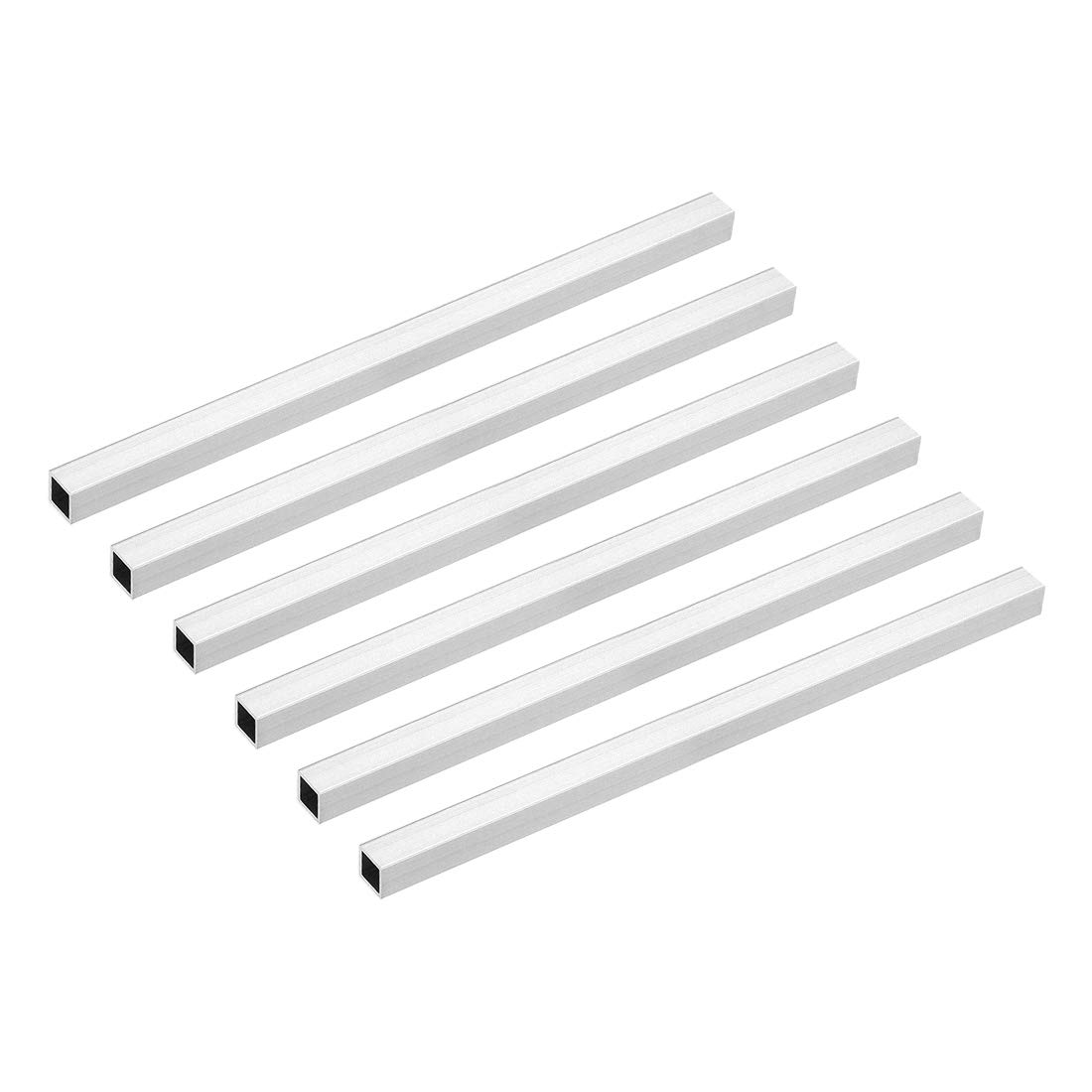 uxcell6063 Aluminum Square Tube, 10mmx10mmx1mm Wall Thickness 200mm Length Seamless Straight Pipe Tubing 6 Pcs