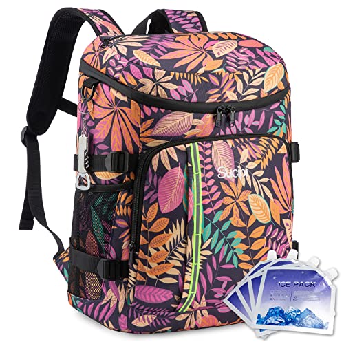 Sucipi Insulated Cooler Backpack With 4 Ice Packs 35 Cans Leakproof Soft Cooler Bag Lightweight Backpack Cooler For Picnic Fishing Hiking Camping Park Beach #TOP30