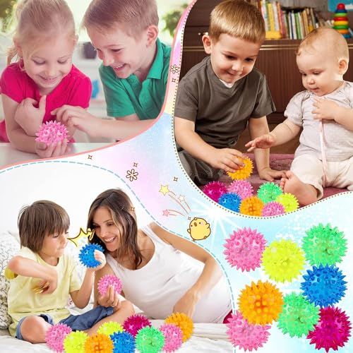 Piucrty Igelball Mitgebsel Kindergeburtstag 12Pcs Leuchtball Gastgeschenke Jump Ball Leuchtspielzeug Kinder Stressball Give Aways Kleinigkeiten Led Flummies Party Gadgets Kleine Grundschule Geschenke