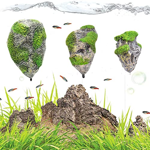 Sharplace Rocher Artificiel Flottant Suspendu Décoration pour Aquarium, L