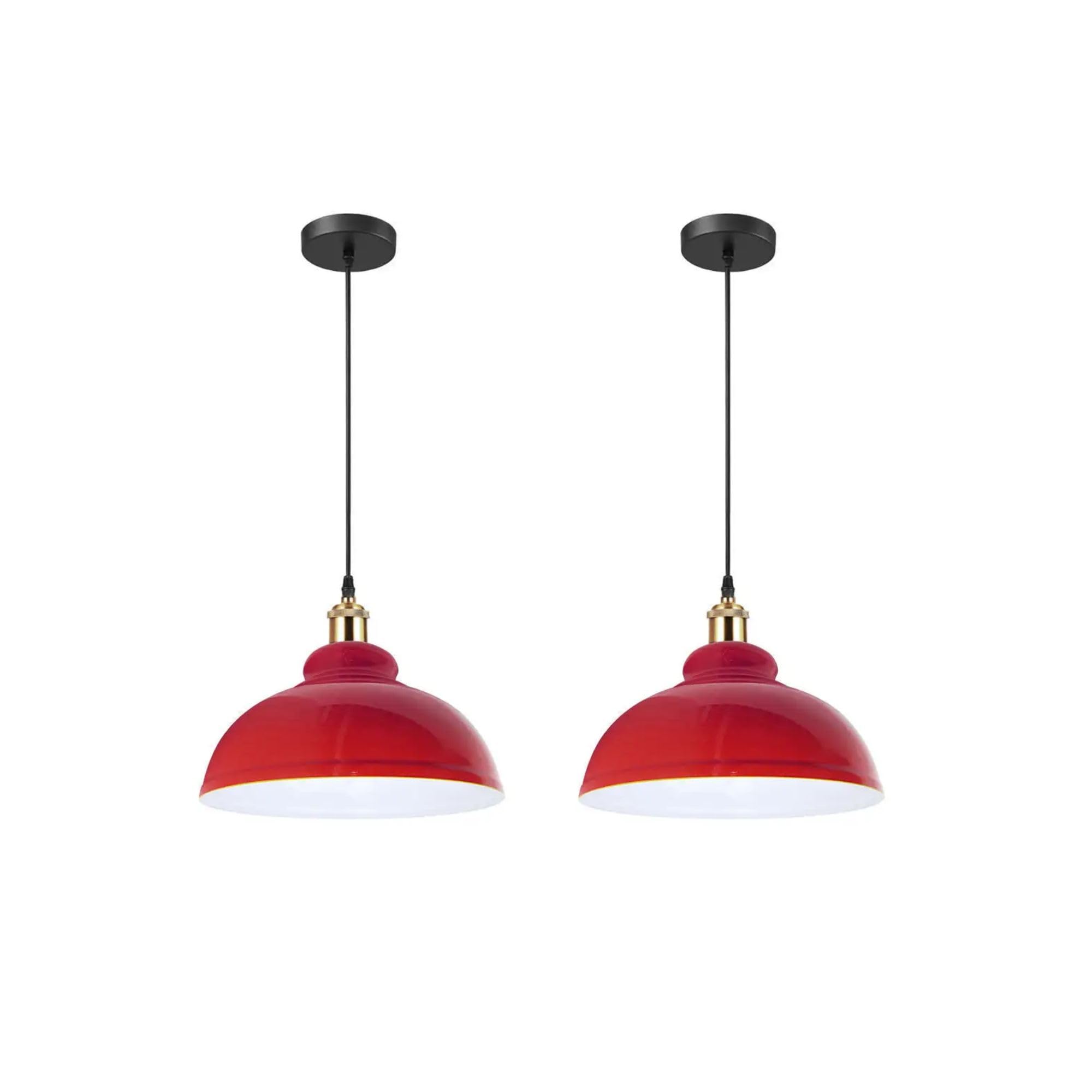 LEDSone Ceiling Pendant Light Industrial 2 Pack of Metal E27 Ceiling Adjustable Cable Hanging Pendant Light Fixture for Hallway Kitchen Bedroom Living Room Dining Room Restaurant