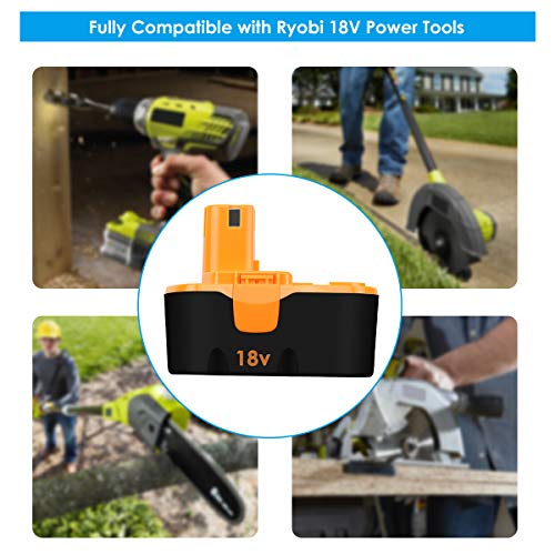 [Upgraded to 3.8Ah] 2 Pack P100 Replacement Battery Compatible with Ryobi 18V One+ Power Tools Replace for P101 ABP1803 BPP1820 1322401 1400672 130224007 1323303 Battery
