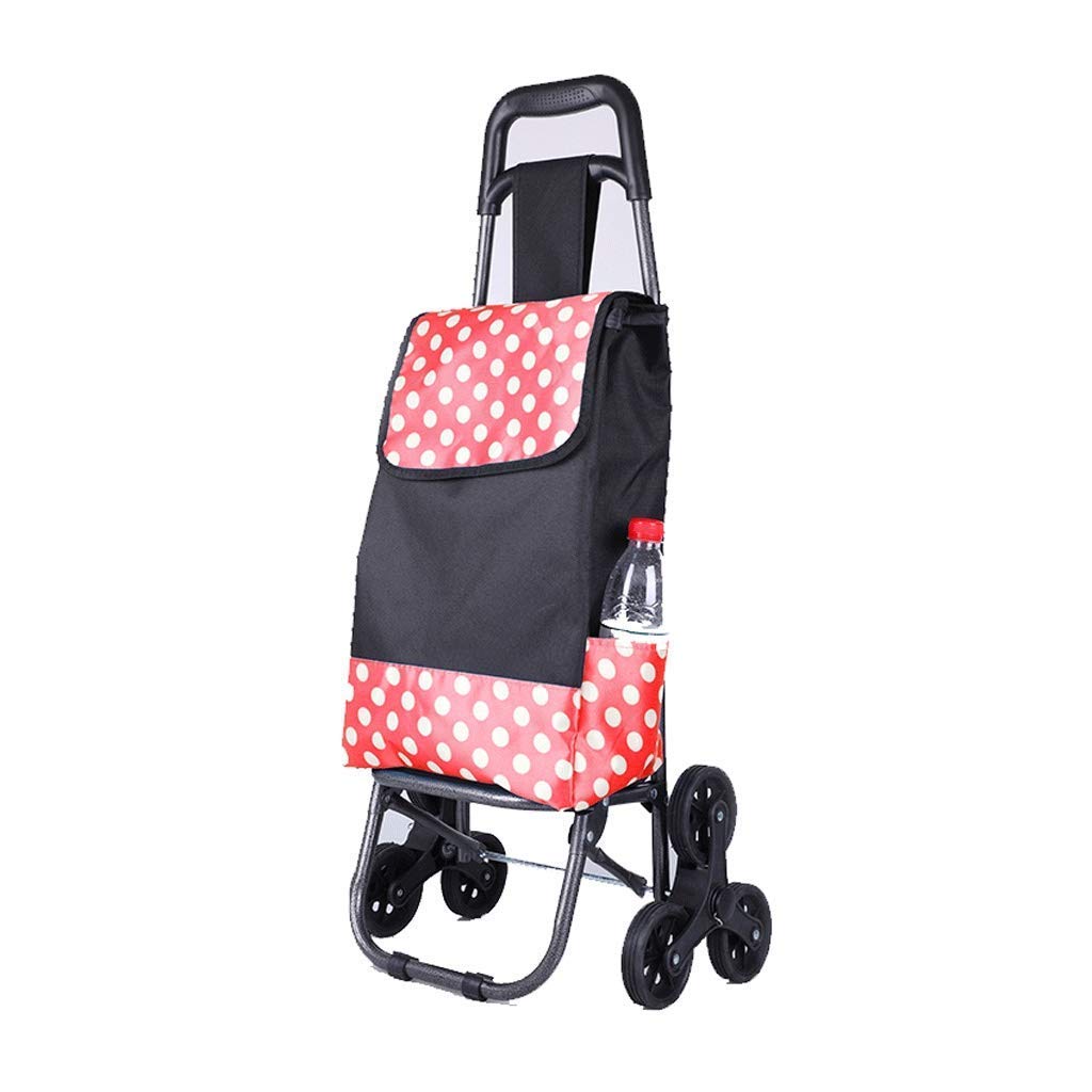 Chariots, Caddie Shopping Fold Cart Ménage Pliant Caddie Escalade du Sol Caddie Chariot Bagages Camping Cart Chariot D'épicerie/Rouge