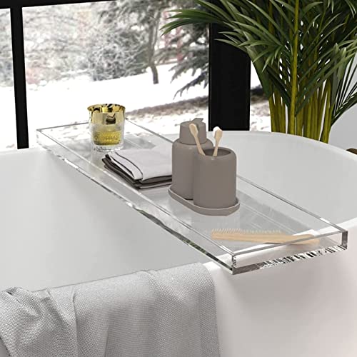 Support de baignoire universel acrylique antidérapant avec tablette de rangement - 5