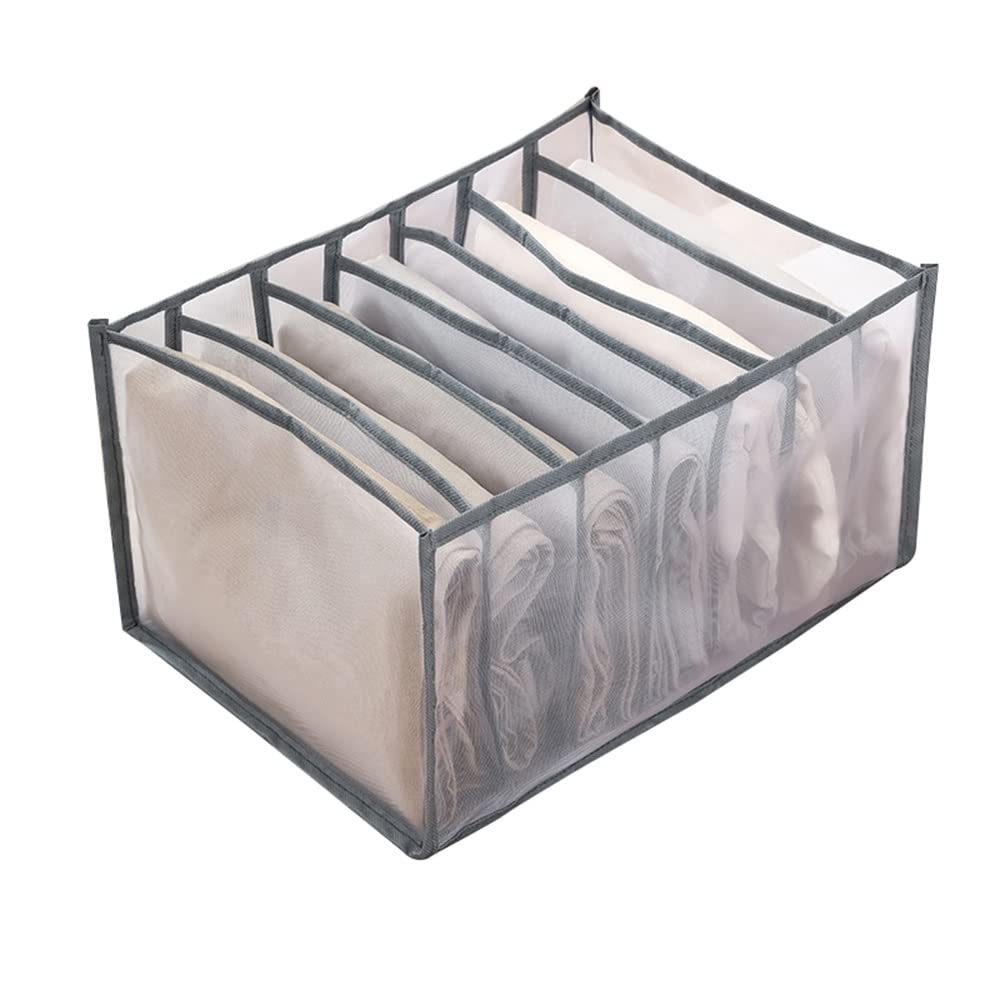 ETRGFTHU Clothes Storage Box Drawer Type Sorting Box Foldable Design for Home Use Sundries/Underwear Storage Wardrobe Divider Bag(Grey,36m*20cm*24cm)