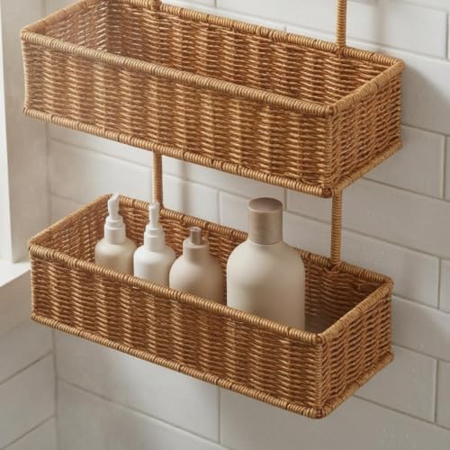 Cesta rectangular mimbre sintético para solucionar la falta de espacio en casa 6