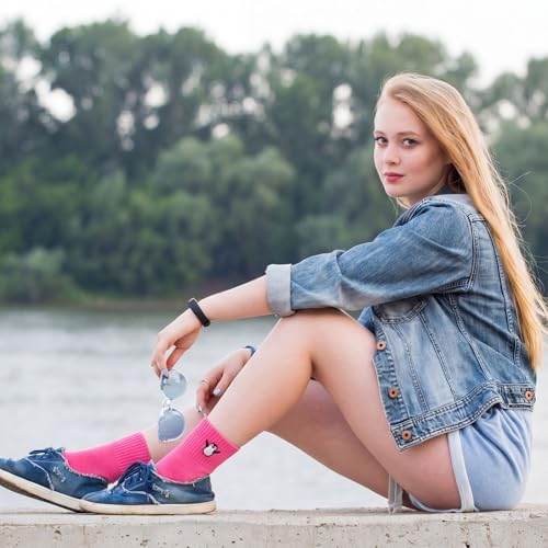 Image of Eurzom 10 Pairs Socks Womens Crew Elastic Ankle Length Cotton Socks Aesthetic Cute Lightweight Low Cut Gifts for Women