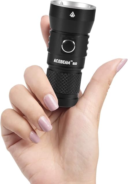 ACEBEAM E10 LED Torch 675M Long Distance White Color 760 Lumens with USB Rechargeable Battery, Compact and Portable for Hunting, Etc