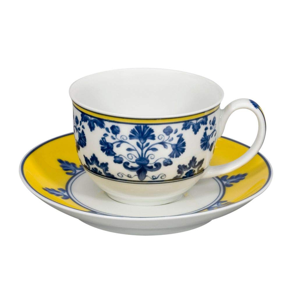 Vista AlegreCastelo Branco Coffee Cup and Saucer (Set of 4) Porcelain Tea Cup Set