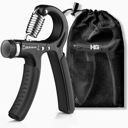 Image of 5 Kg to 60 Kg Adjustable Hand Grip Strengthener, Hand Gripper for Men & Women for Exercise & Gym Workout Hand Exercise Equipment to Use in Home for Forearm Exercise, Finger Exercise Gripper- (Black)