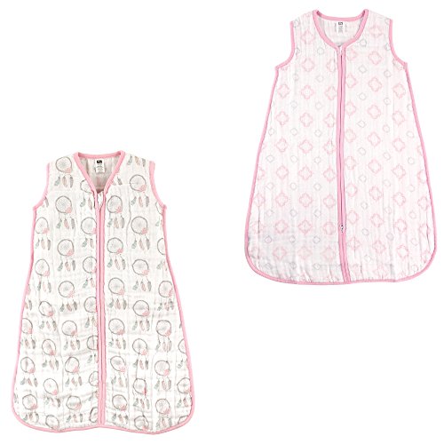 Image of Hudson Baby Unisex Muslin Cotton Sleeveless Wearable Sleeping Bag, Sack, Blanket, Dream Catcher /Damask Muslin 2-Pack, 18-24 Months