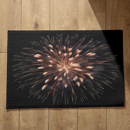 CEVAN Alfombra Interior Ducha Alfombrillas Ducha Fuegos Artificiales Alfombra Interior Antideslizante Felpudo Japones Superficie de Franela Suave, Diseño Personalizable 40x60cm