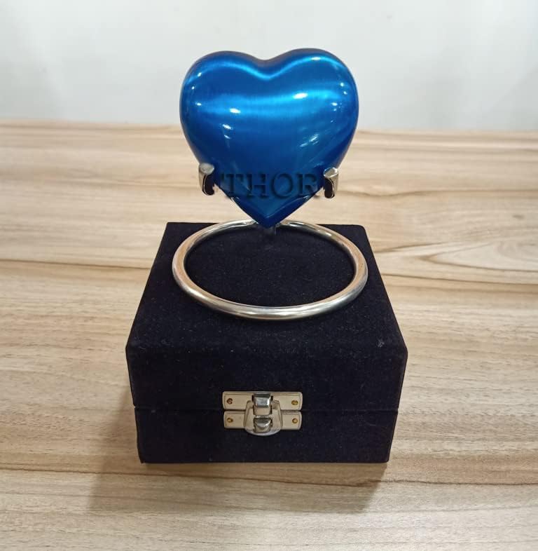 Blue Heart Keepsake Urn - Small Beautiful Urn for Ashes - Beach Handmade Mini Urns & Stand with Box - Honor Your Loved One Perfect for Adults - Image 5