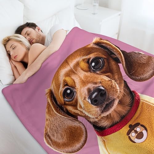 Plaid teckel en flanelle haut de gamme jeté de canapé - 7