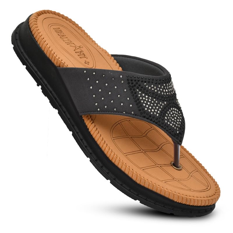 HEALTH FIT Diabetic & Orthopedic with Super Extra Soft Ortho Care Anti-Skid Doubleu Flip-Flops for women Slippers/Doctor Chappal & Footwear HF329