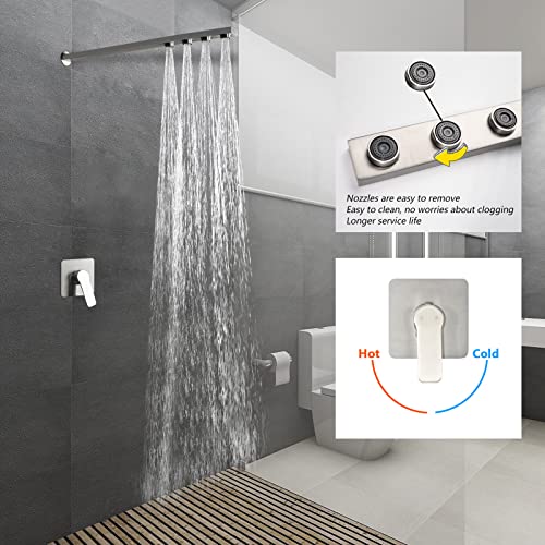 Leitechuwei Faucet Shower Faucet Set With Solid Brass Valve Shower Trim Kit And High Flow Stainless Steel Bar Type Shower Head, Wall Mount Modern High Pressure Shower System Rainfall Shower Fixtures #TOP1