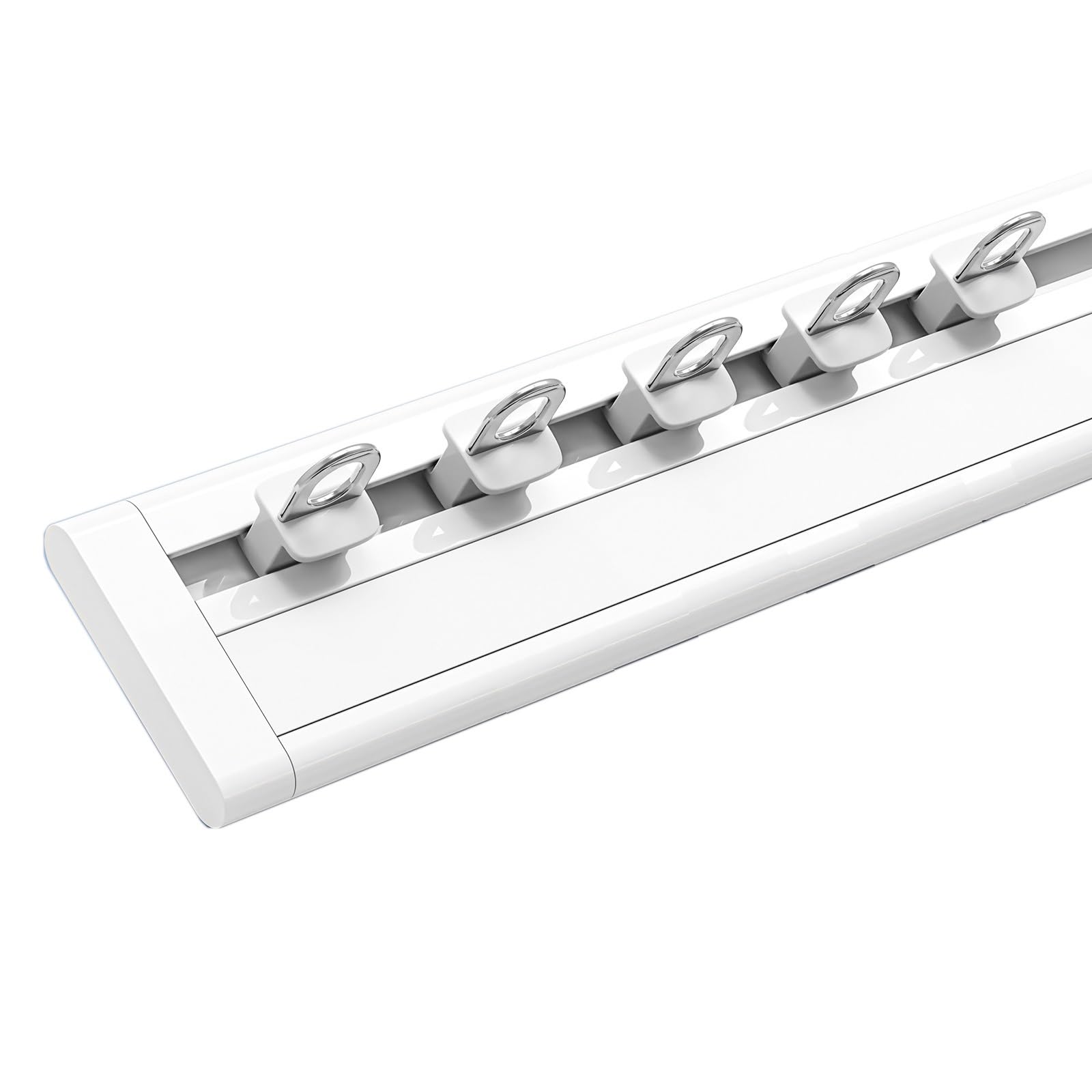 GLDYTVF Ultra-Thin Aluminum Curtain Track - Invisible Sliding Drapery Rod for Living Room Bedroom Shower Divider - Silent Durable 9.8ft (300cm) - White