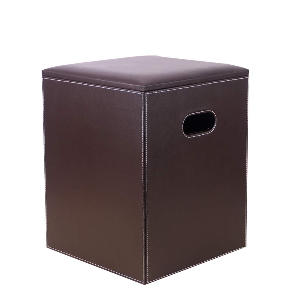 Repose-pieds marron et tabouret de rangement carré SBTXHJWCGLD