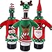 Christmas Wine Cover Sweater Ugly Wine Cover Santa, Reindeer And Snowman Red Wine Bottle Cover for Christmas and new year Party Decoration(3Pcs)