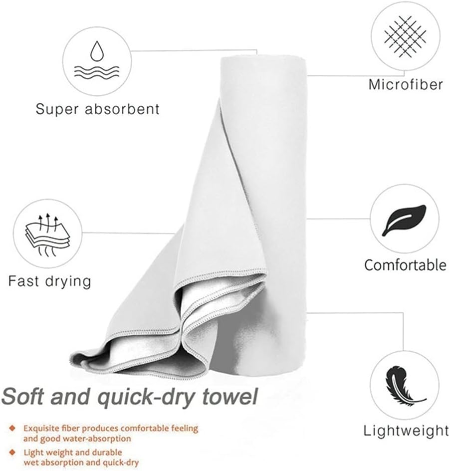 2pc Microfiber Beach Towel Quick Dry Light Weight Easy to Carry Water-Absorbent Sports Towel Swimming Bath Towels (Color : A Size : 80x160cm)