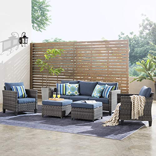 Ovios B085C8L1SR Patio Furniture Set, 5 Pieces Outdoor Wicker Rattan Sofa Couch thumb #8