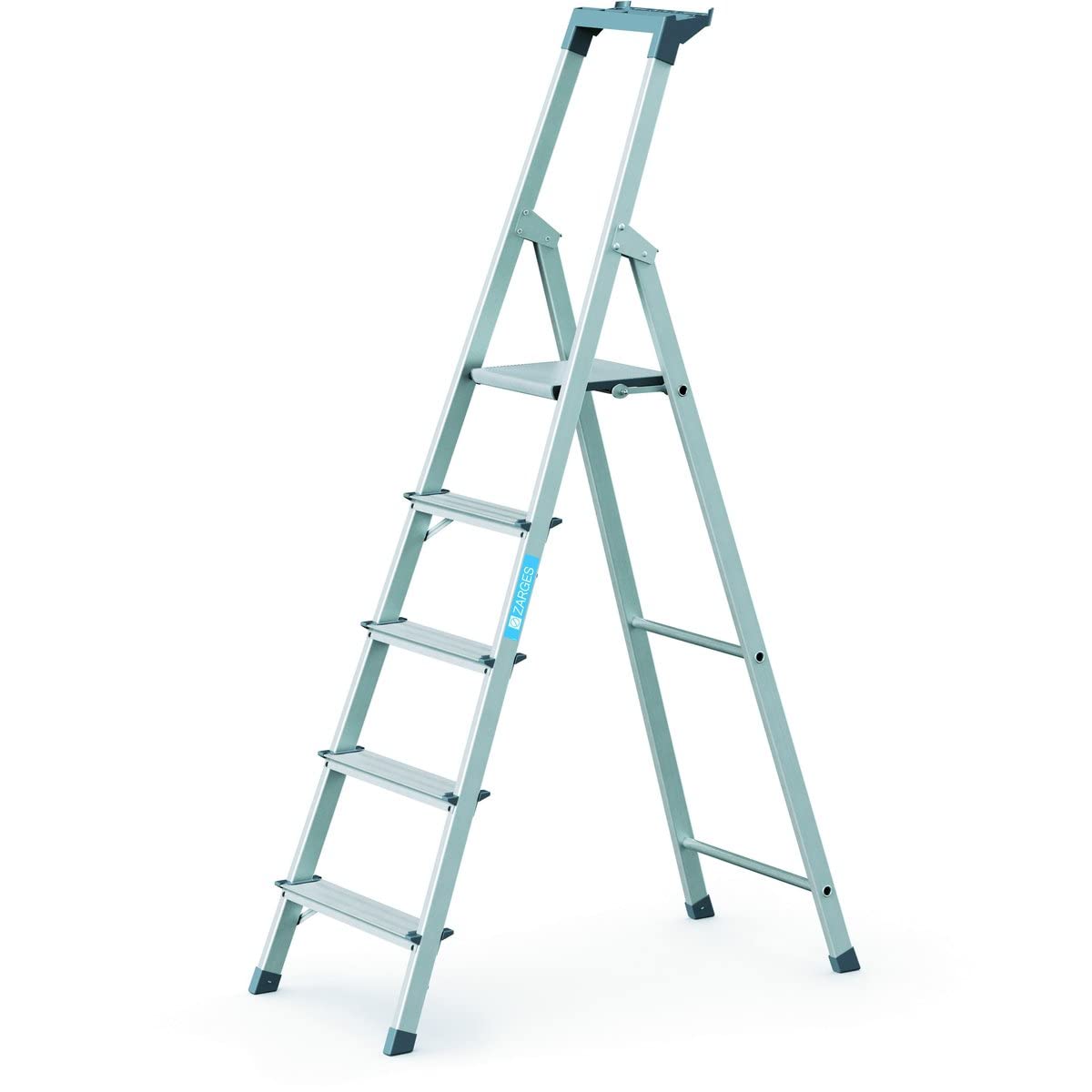 Zarges Anodised 5 Tread Stepladder Z200, One Side