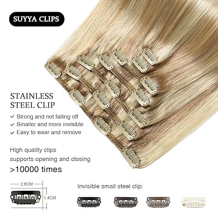 SUYYA Clip in Hair Extensions Real Human Hair - Image 4