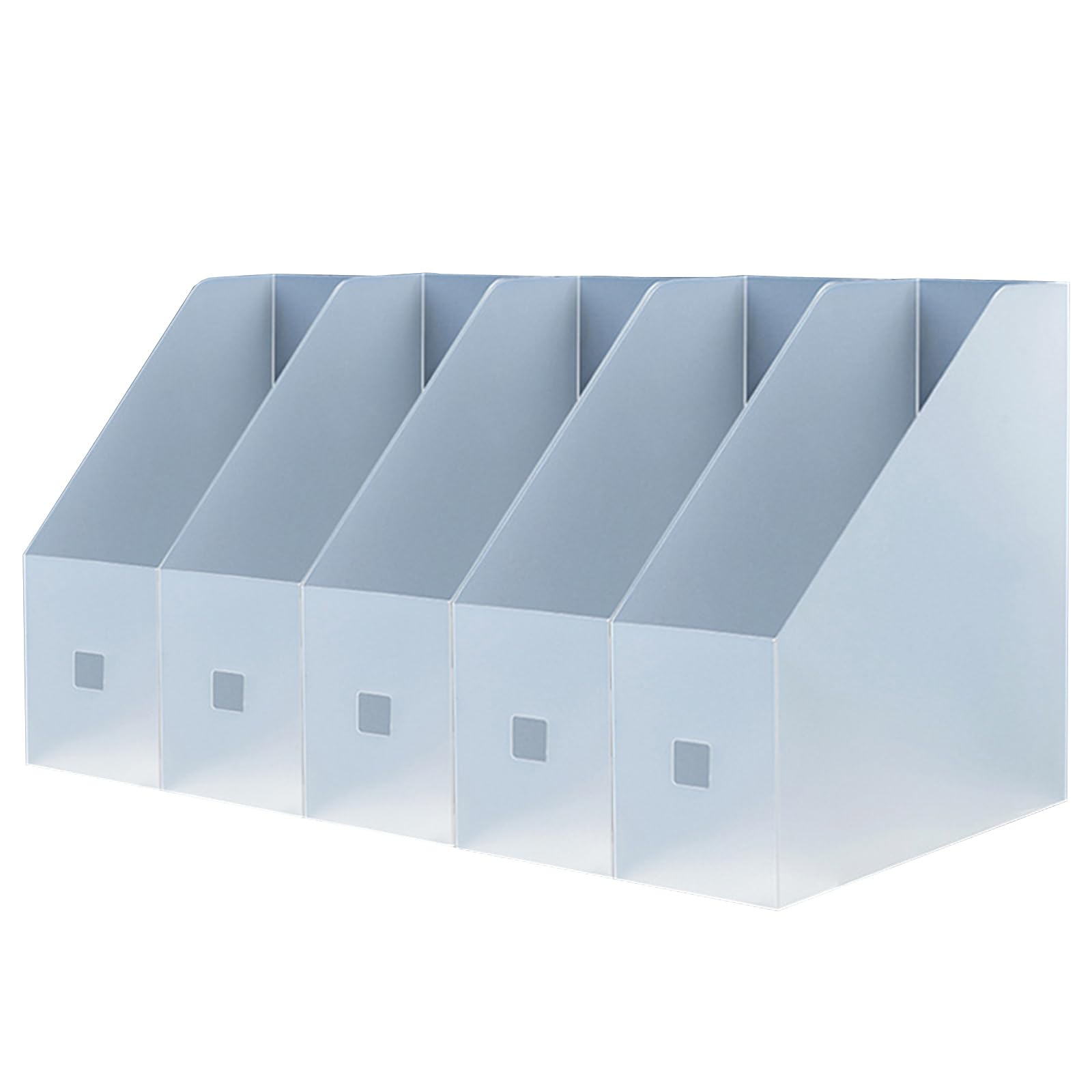 5 Pièces Porte Revues Rangement, Porte-Revues Plastiques, Range-Magazines en Plastique Blanc, Chemise Pliable, pour Bureau, L'archivage et Stockage
