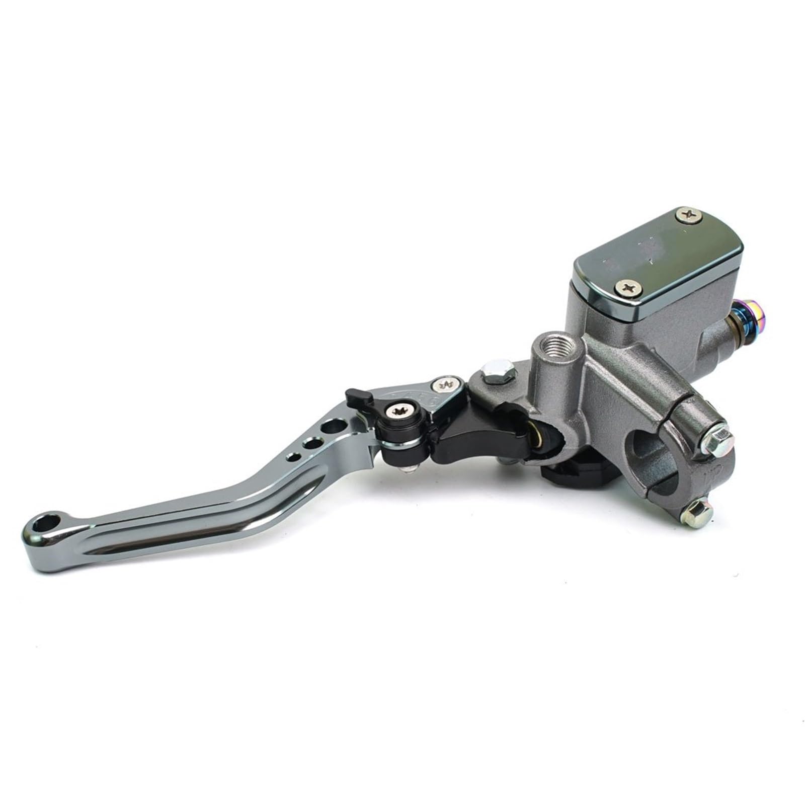 IUKMR Motorcycle Clutch Brake Lever 22mm Motorcycle Master Cylinder Lever Brake Hydraulic Clutch Pump(Left Grey)
