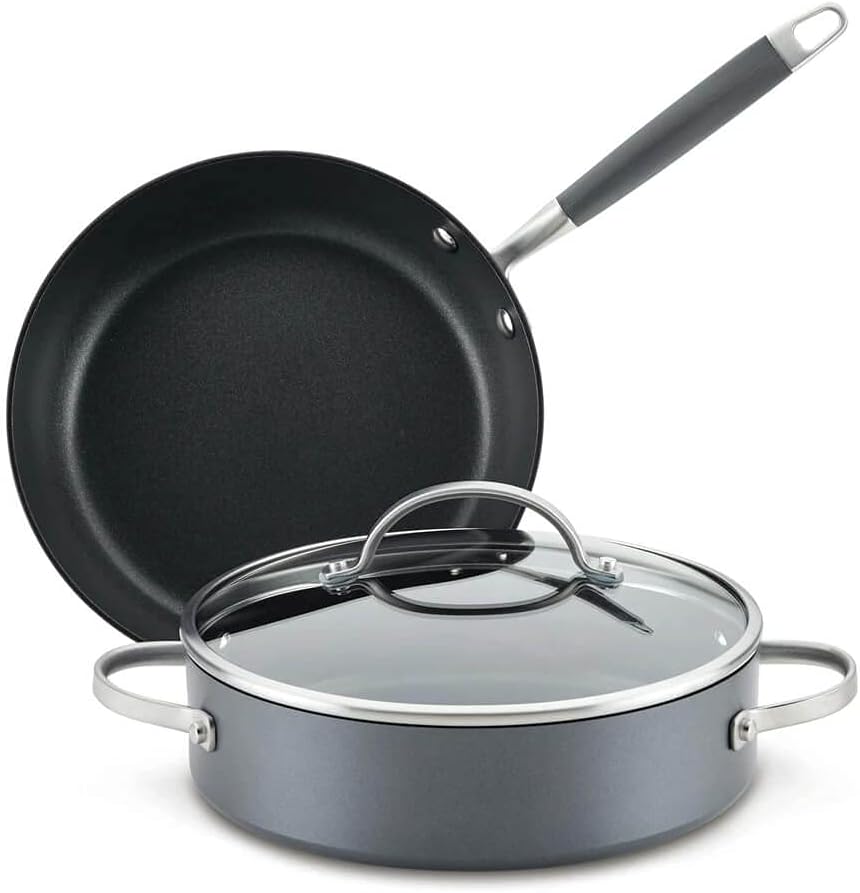 AnolonAdvanced Hard-Anodized Nonstick 3-Piece Cookware Set. Moonstone