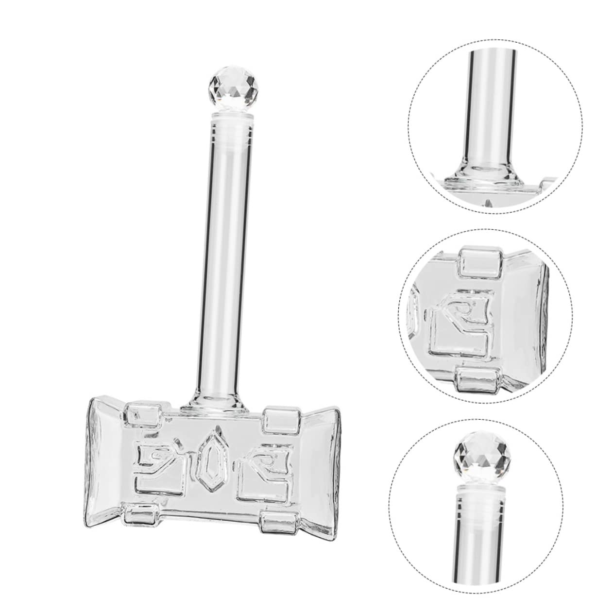 Decantador de Vino Tapón Acrílico Creativo en Forma de Martillo y Dispensador de Vidrio de Borosilicato de 400ml para Bar y Decoración del Hogar