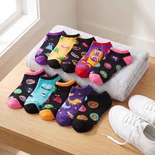 Image of Tipi Toe Women's 10 Pairs Lightweight Colorful Socks - Fun Low Cut Patterns for All-Day Comfort and Easy Everyday Style