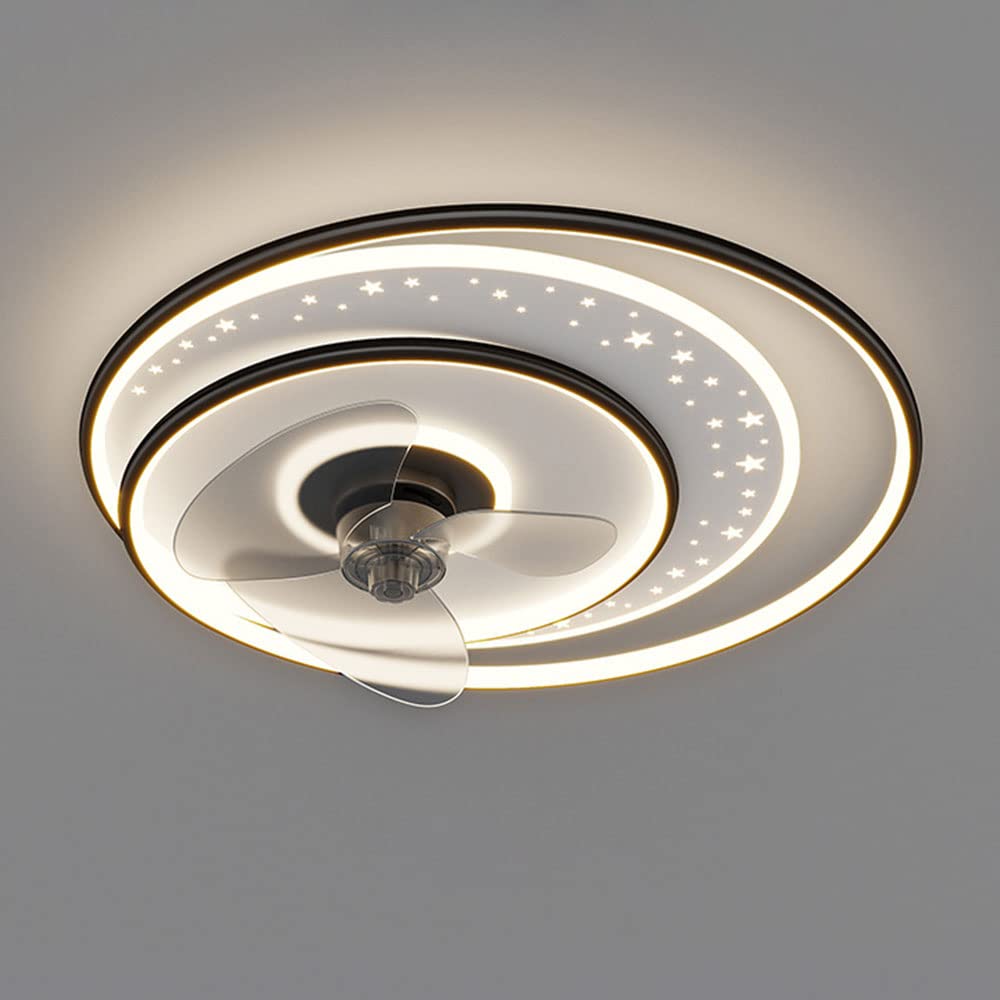 Ventilateur de plafond avec lampe LED dimmable et télécommande pour salon moderne