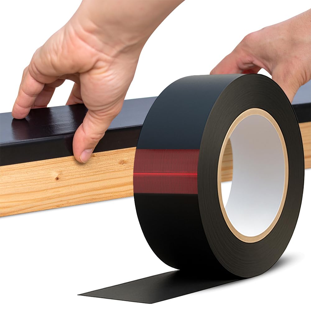 Terrassen- & Holzschutzband Schwarz – 25 m Rolle – Selbstklebend, UV-beständig, für Holz- & Alu-Unterkonstruktion – 50–200 mm Breite – Feuchteschutz für Terrassen (150mm Breite)