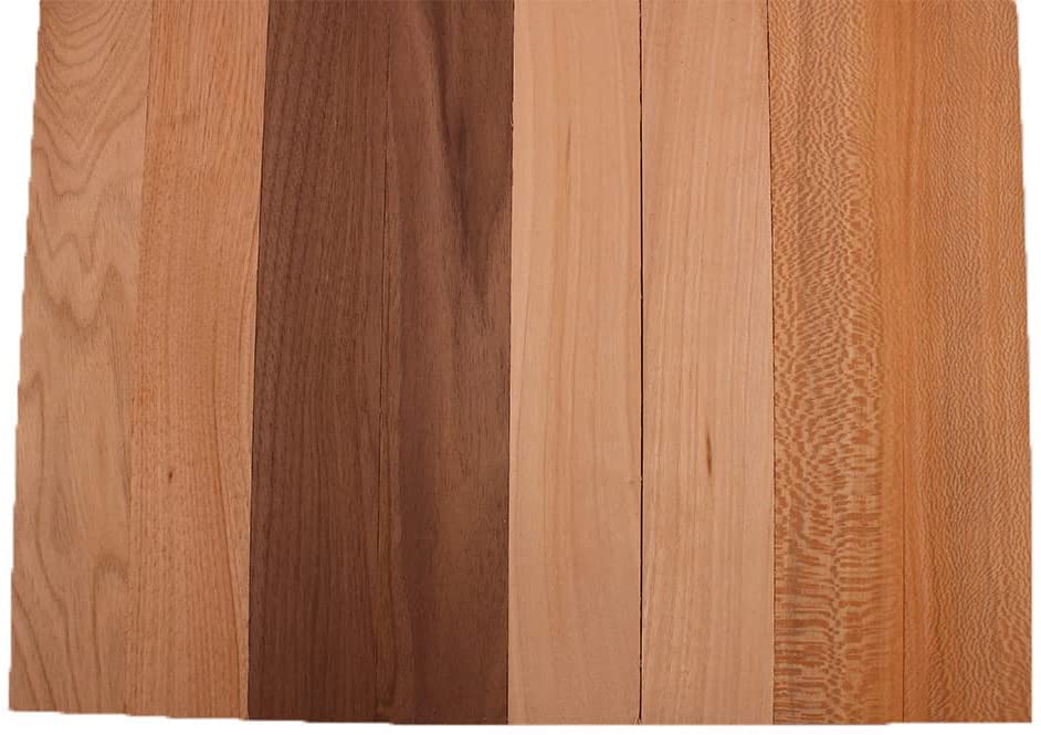 Barrington Hardwoods Domestic Exotic Variety Pack - Butternut, Walnut, Grey Elm, Quarter Sawn Sycamore - 3/4" x 2" (8 Pcs) (3/4" x 2" x 48")