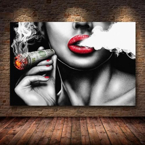 Toile Peinture Vintage Lèvres Rouges CHAOJIART 80x110 cm Poster