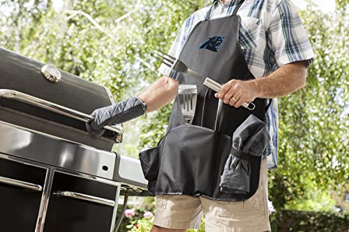 Image of Picnic TIME BBQ Apron Tote Pro Grill Set, (Black with Gray Accents)
