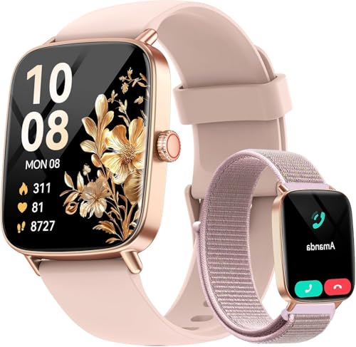 aeac Reloj Inteligente Mujer con Llamadas, 1.85" Smartwatch Mujer Whatsapp Notificaciones,110+ Modos Deportivos Smart Watch con SpO2/Pulsómetro/Monitor de Sueño,Relojes IP68 para iPhone Android