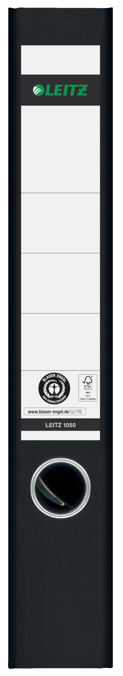 Leitz 310315095 - Raccoglitori di qualità 180A, con fessure, A4 stretti, 3 pezzi, colore: Nero