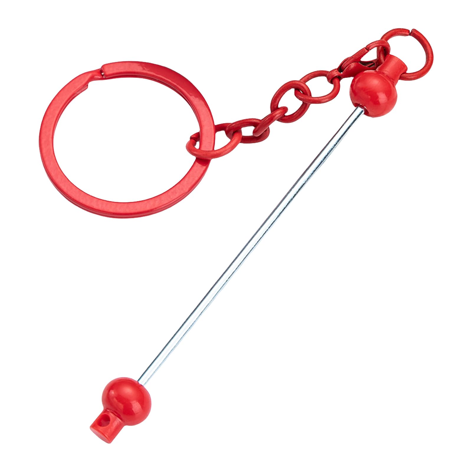 Buxuaaaa Men's Bright Red 10Pieces Beadable Keychain Charm Keyring Decorative Pendant Keychain Decoration Accessory For Adult Wo Student Jewelry Making Accessories