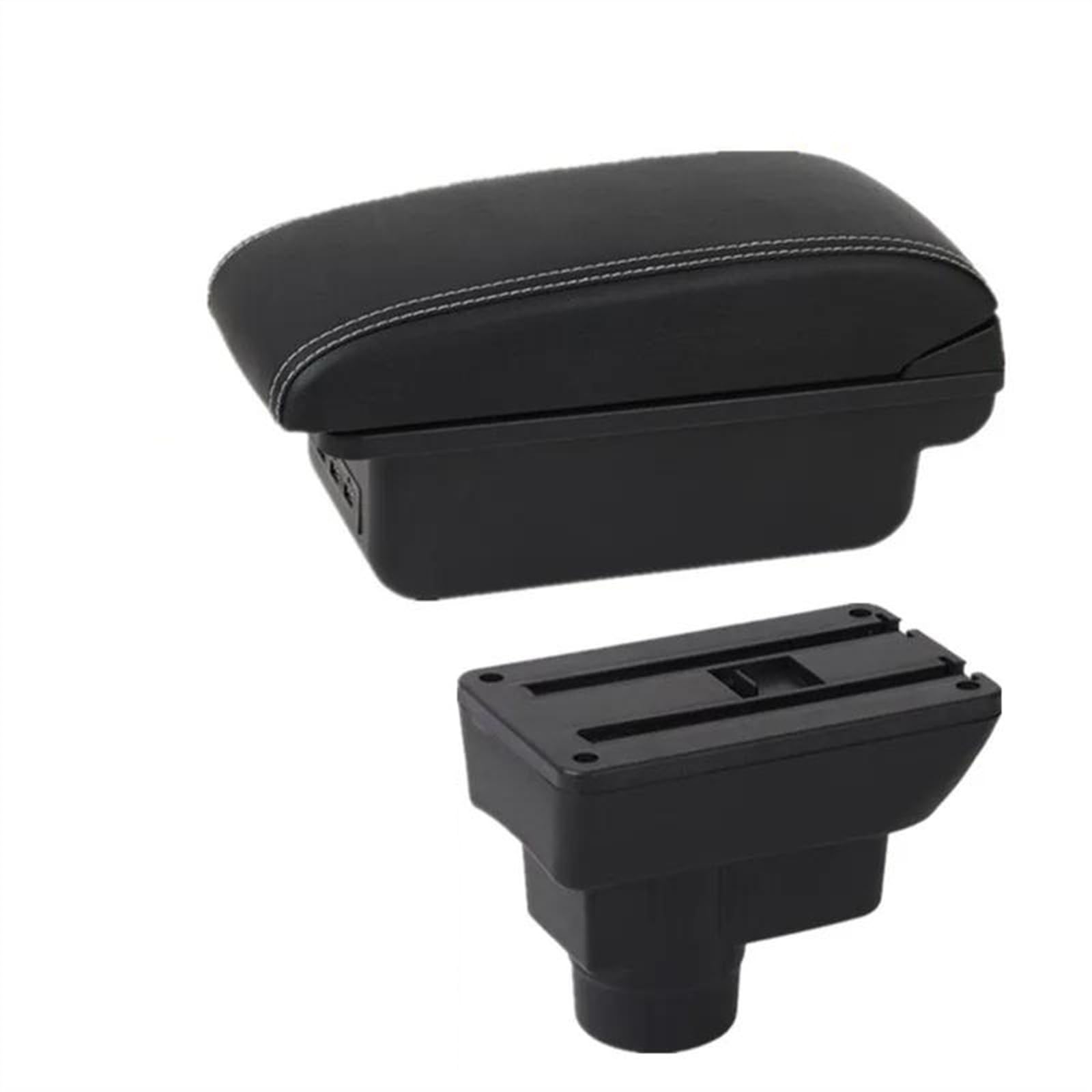 NOHEEU Car Interior Accessories Center Console Storage Box Multi-function Armrest For Corsa D(B2 Black white 3USB)