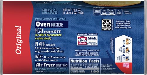 Miniatura 13 de Pillsbury Grands! Southern Homestyle - Galletas refrigeradas, originales, 8 unidades, 16.3 oz.