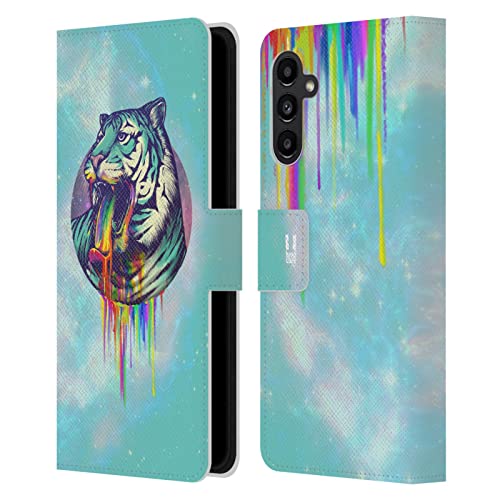 Étui portefeuille Tigre Arc-en-Ciel pour Samsung Galaxy A13 5G avec protection en cuir