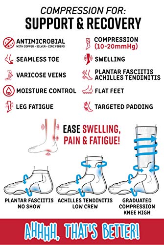 Doctor's Choice Copper Compression Socks for Men & Women, Low Calf, Arch Support, Plantar Fasciitis, Neuropathy Relief3