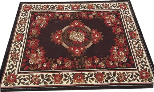 Image of Soft Premium Brown Carpet 5x7 ft - Washable, Anti-Skid, Fade-Resistant Acrylic Rug for Living Room, Hall, Bedroom, Modern Decor