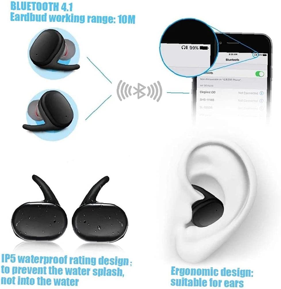 Bluetooth 5.3 Headphones Mini Wireless Headphones In Ear with ENC Noise Cancelling Mic, 42H Bluetooth Earbuds with HiFi Stereo Bluetooth Earphones IP7 Waterproof