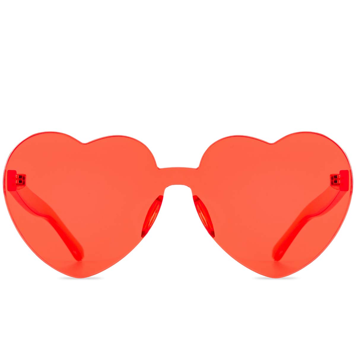 RTBOFYOne Piece Heart Shaped Rimless Sunglasses Transparent Candy Color Eyewear