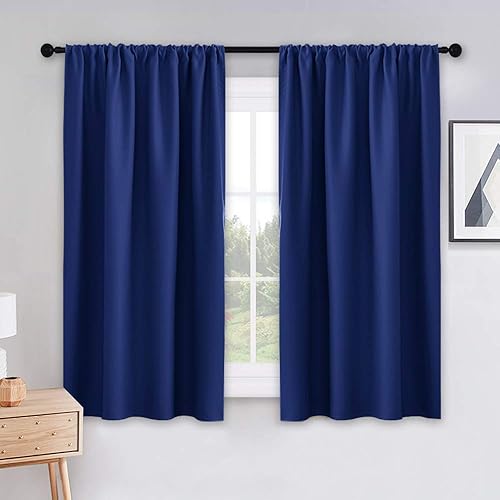 Double Window Curtains In Blue Amazon Com