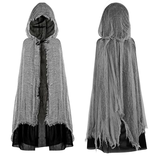 Superum Schwarzer Umhang mit Kapuze,90 cm Halloween Umhang Kinder...